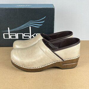 Dansko Professional Leather Clogs Womens 9.5/10 EU 40 Sand Dollar